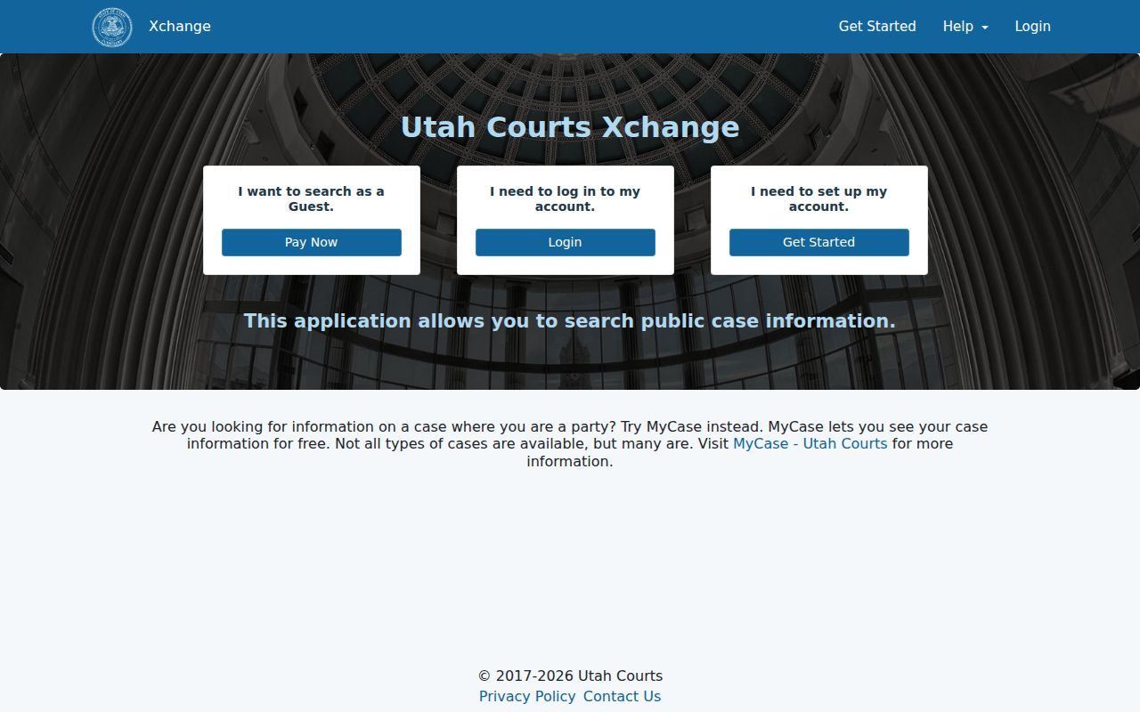 Xchange access for Sanpete County court records