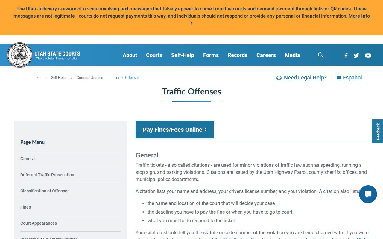 Sanpete County criminal docket citation procedure