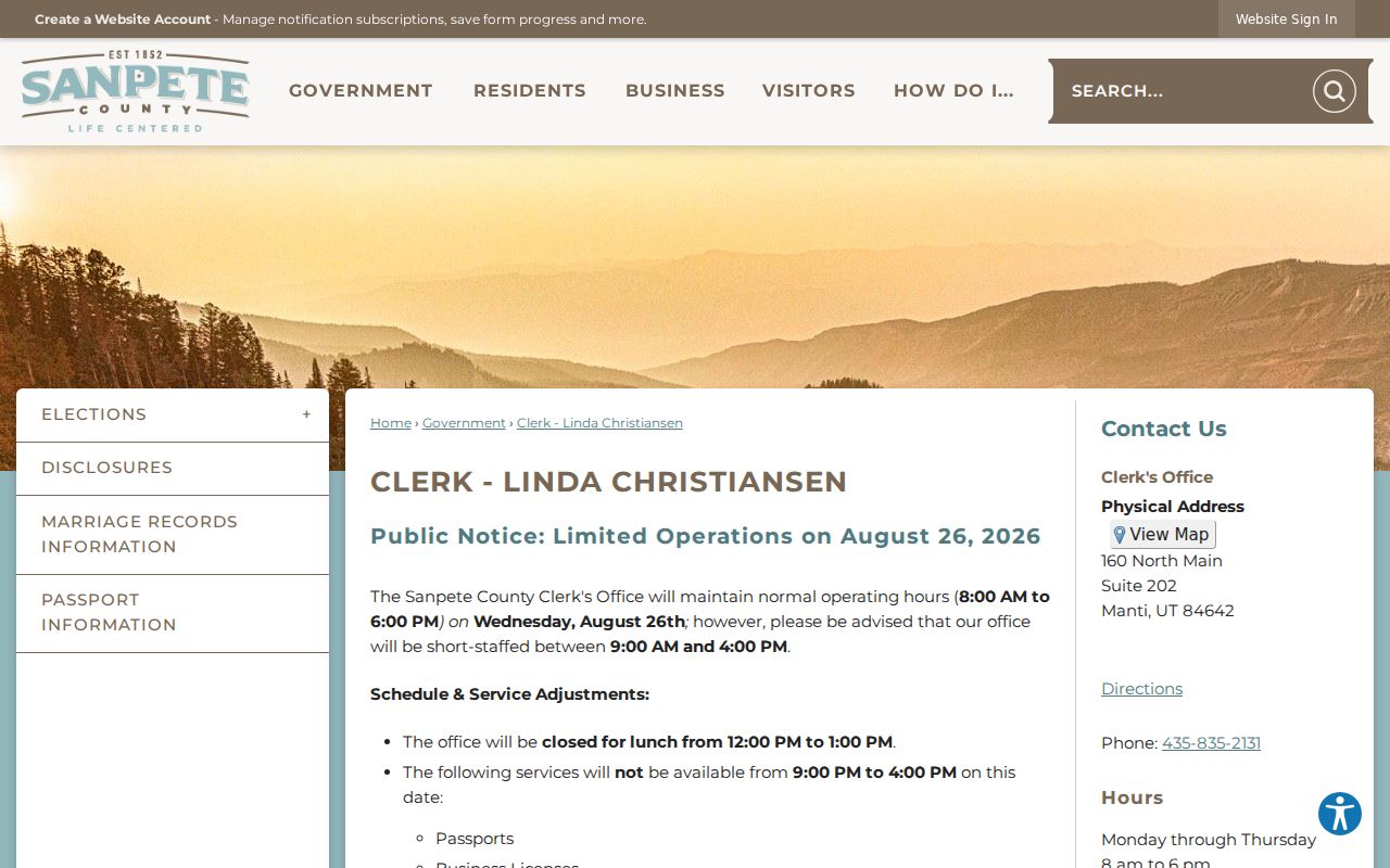 Sanpete County court docket county clerk distinction
